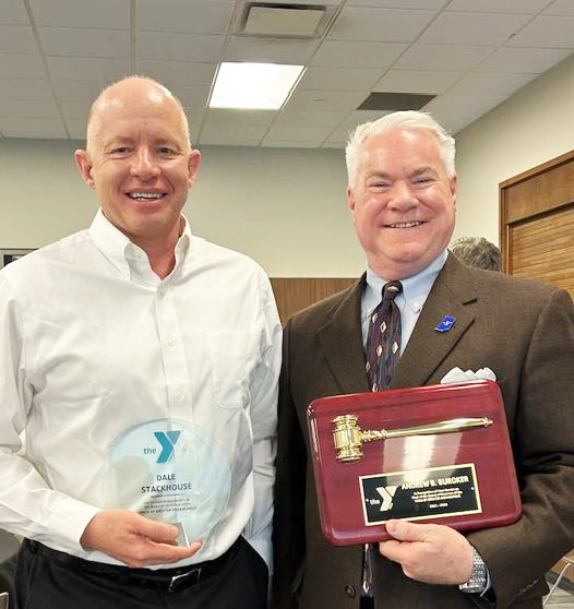 Dale Stackhouse ’84 and Andy Buroker ’84 recognized for service to YMCA of Greater Indianapolis.